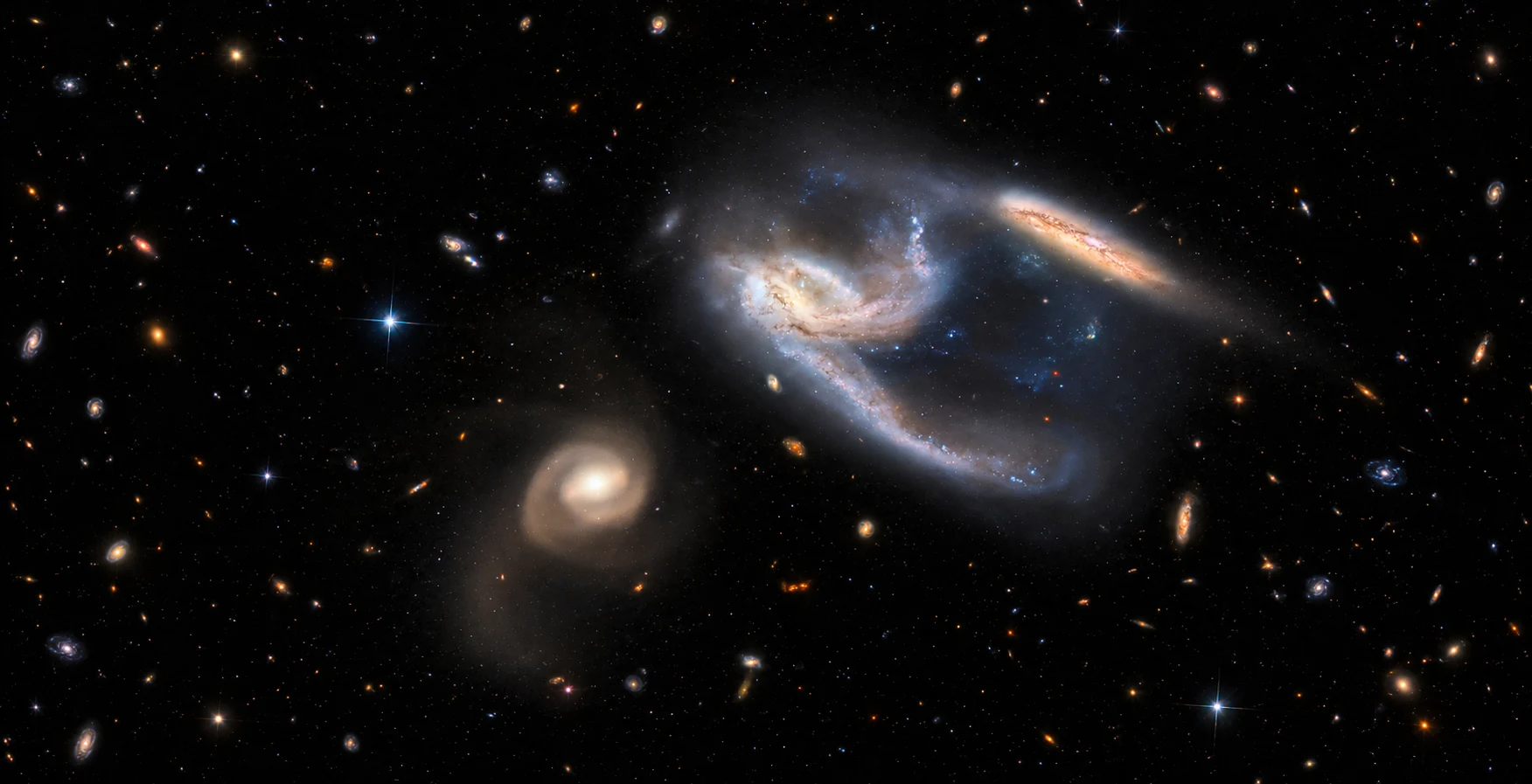 ESA/Hubble & NASA, J. Dalcanton, Dark Energy Survey, U.S. Department of Energy (DOE), Fermilab (FNAL), Dark Energy Survey Camera (DECam), Cerro Tololo Inter-American Observatory (CTIO), NoirLab/National Science Foundation/AURA, European Southern Observatory (ESO); Acknowledgment: J. Schmidt