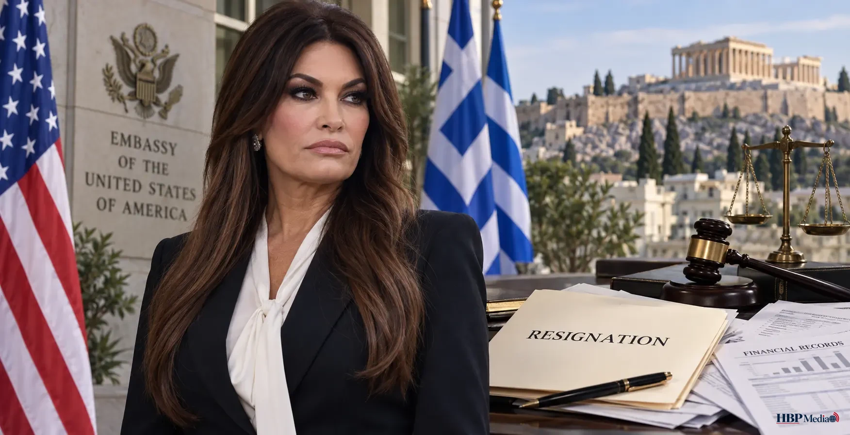 Kimberly Guilfoyle vertrekt als Amerikaanse ambassadeur in Griekenland na beschuldigingen van financieel wangedrag.