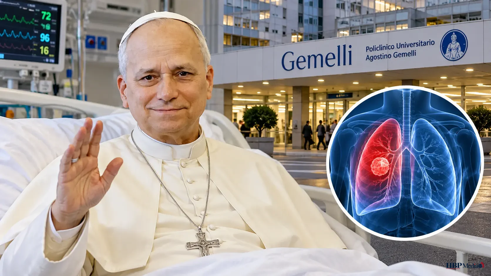 Paus Leo XIV herstelt in het Gemelli-ziekenhuis in Rome na een operatie waarbij een deel van zijn rechterlong is verwijderd.