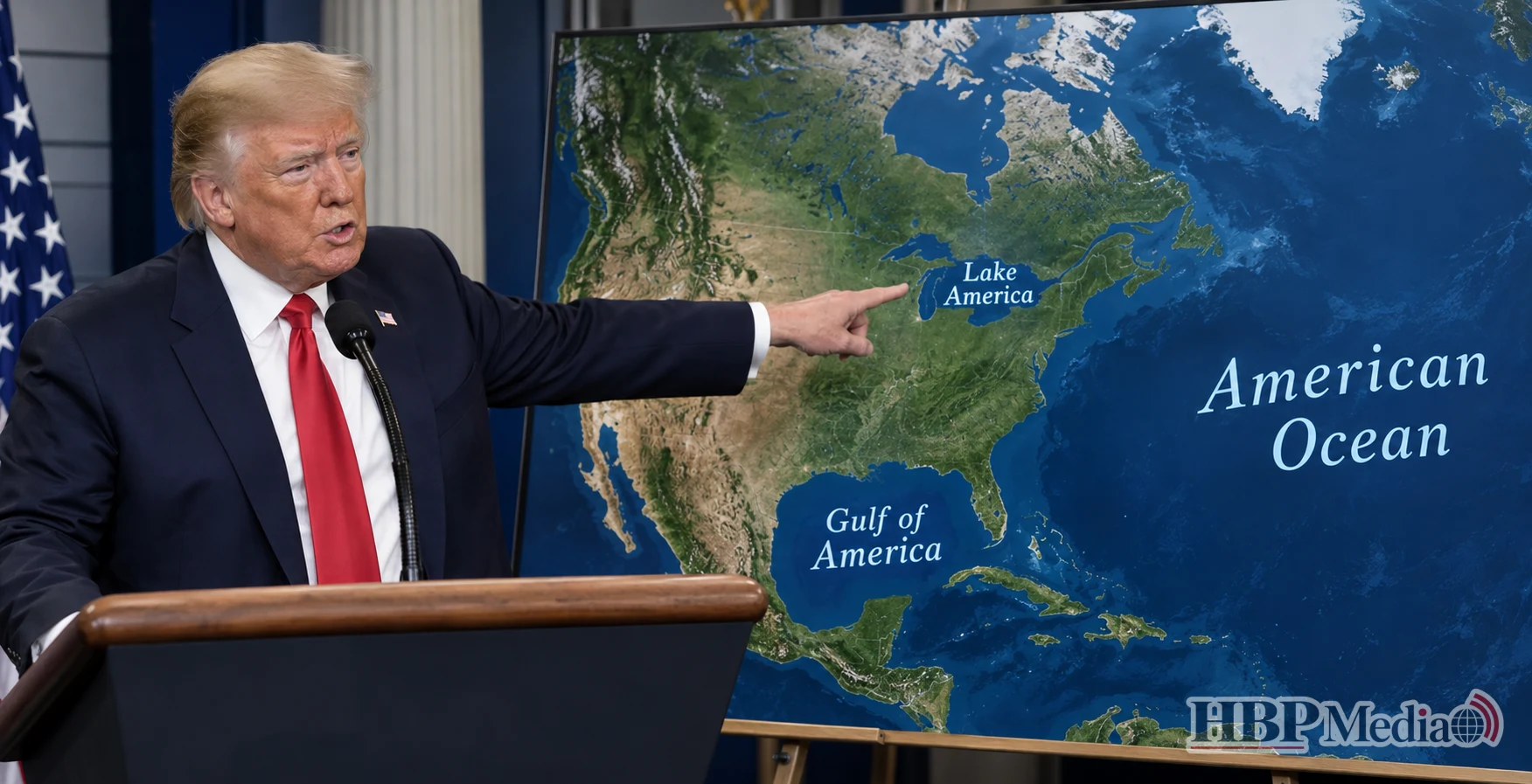 Amerikaanse president Donald Trump wil de Atlantische Oceaan omdopen tot American Ocean, nadat hij eerder de Golf van Mexico en Lake Ontario een nieuwe Amerikaanse naam gaf.