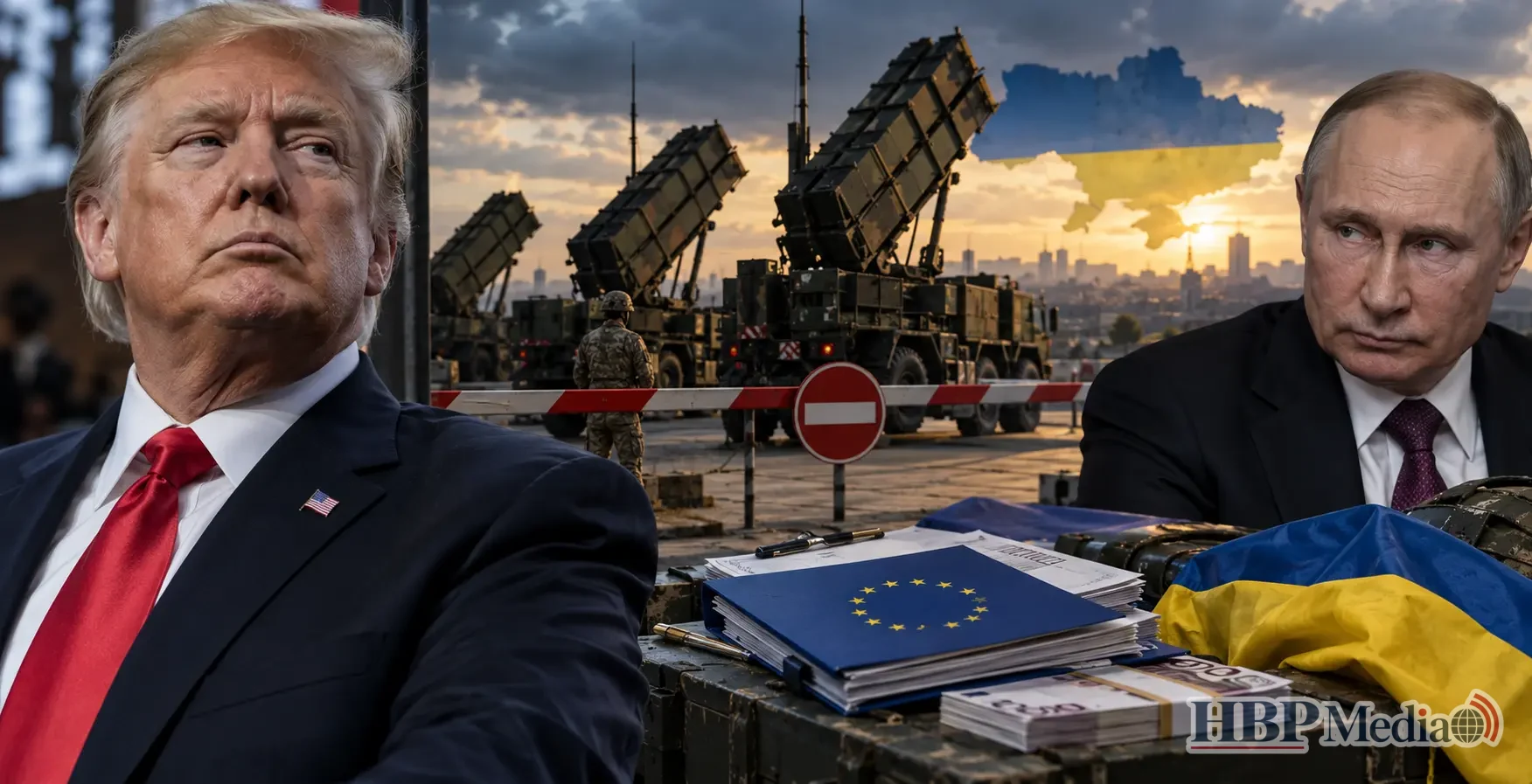 Donald Trump en Vladimir Poetin. De Amerikaanse regering vertraagt de levering van door Europese landen betaalde Patriot-raketten aan Oekraïne